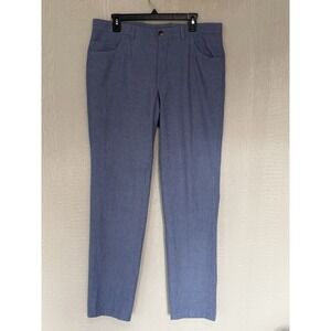 JACK VICTOR MENS Blue COTTON BLEND 5-POCKET Light Textured 34/34 Casual Golf EUC